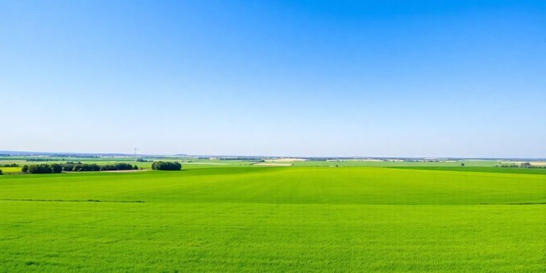 Câmpuri agricole verzi sub cer senin.